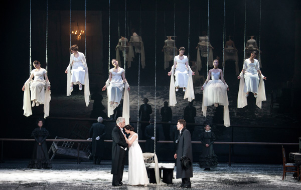 The company of Vakhtangov State Academic Theatre appears in Alexander Pushkin&#39;s Eugene Onegin, directed by Rimas Tuminas, at New York City Center.