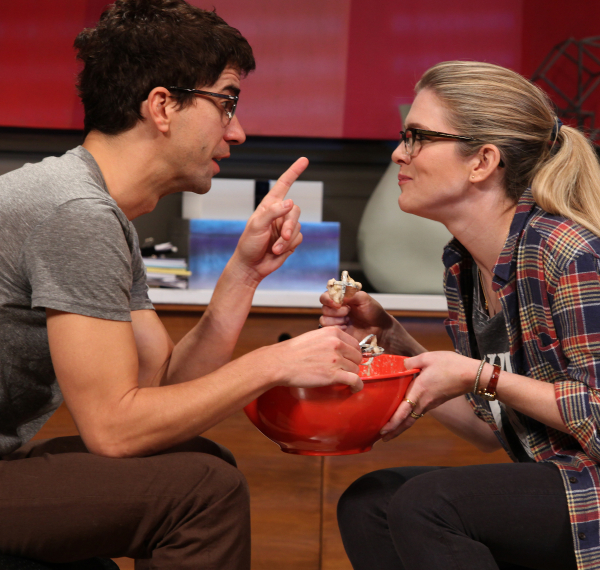 Hamish Linklater and Lily Rabe in a scene from Theresa Rebeck&#39;s Seminar at Broadway&#39;s John Golden Theatre in 2011.