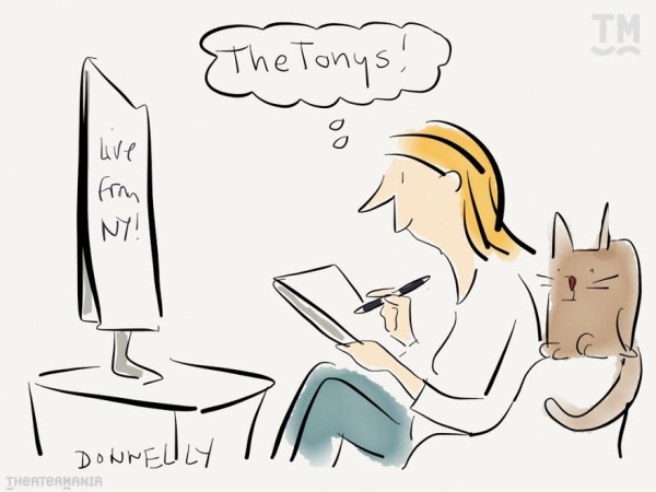 Liza Donnelly will be live-cartooning the Tonys via TheaterMania&#39;s Twitter account.