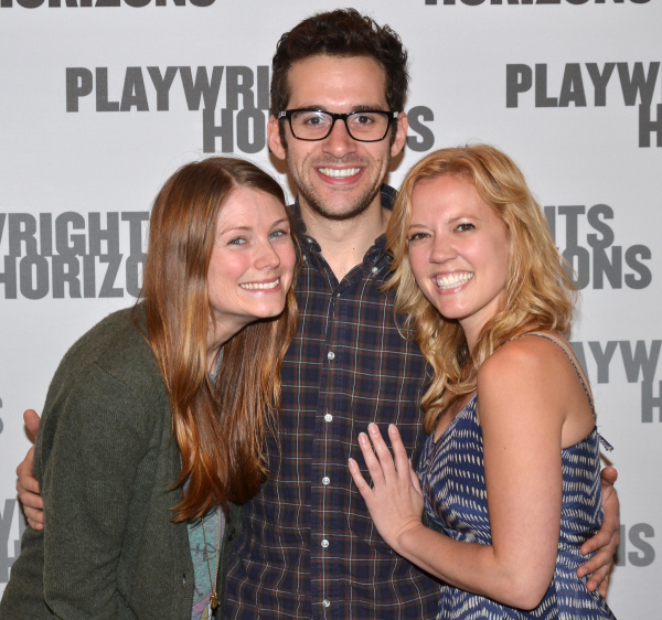 Allison Case, Adam Chanler-Berat, and Patti Murin star in the new musical Fly by Night at Playwrights Horizons.