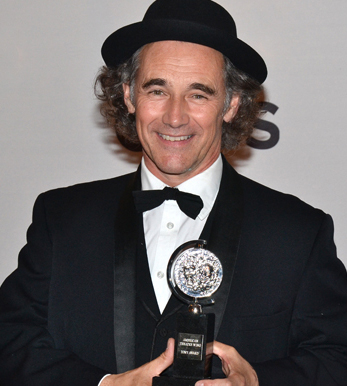 Mark Rylance, who will join the cast of a new Stephen Spielberg film, poses with his 2014 Tony Award.