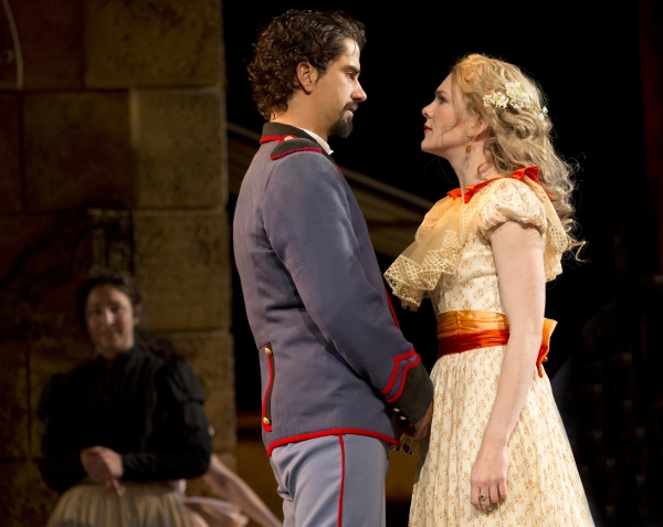 Hamish Linklater and Lily Rabe star as Benedick and Beatrice in William Shakespeare&#39;s Much Ado About Nothing, directed by Jack O&#39;Brien, at the Delacorte Theater in Central Park.