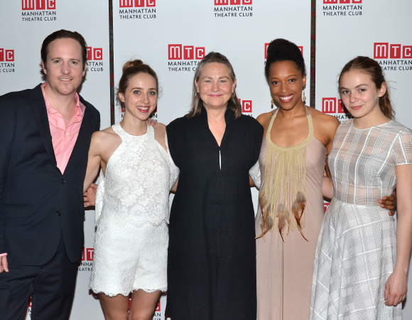 The cast of When We Were Young and Unafraid: Patch Darragh, Zoe Kazan, Cherry Jones, Cherise Boothe, and Morgan Saylor.