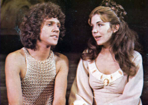 John Rubinstein as Pippin and Jill Clayburgh as Catherine in the original Broadway production of Pippin.