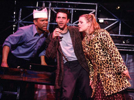 Jerry Dixon, Raúl Esparza, and Amy Spanger
in the 2001 off-Broadway premiere of Jonathan Larson's tick, tick...BOOM!