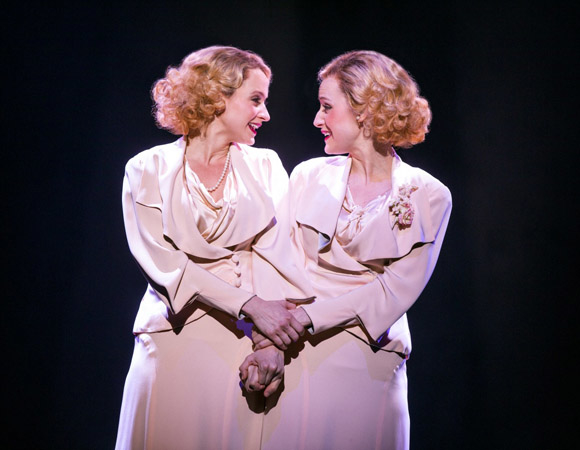 Emily Padgett as Daisy Hilton and Erin Davie as Violet Hilton in Side Show, directed by Bill Condon, at the Kennedy Center.