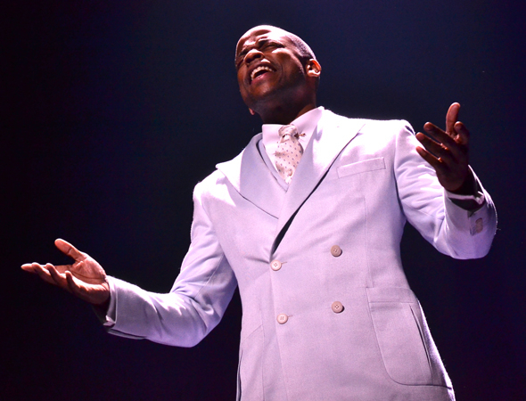 Dulé Hill stars as &quot;The Host&quot; in Broadway&#39;s After Midnight at the Brooks Atkinson Theatre.