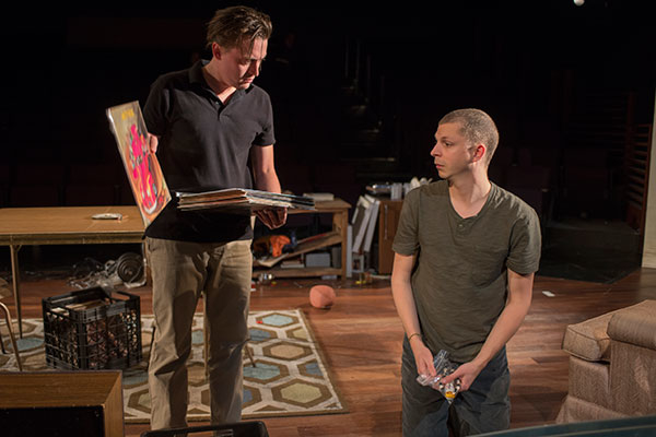 Kieran Culkin as Dennis and Michael Cera as Warren in Kenneth Lonergan's This Is Our Youth, directed by Anna D. Shapiro, at Chicago&#39;s Steppenwolf Theatre