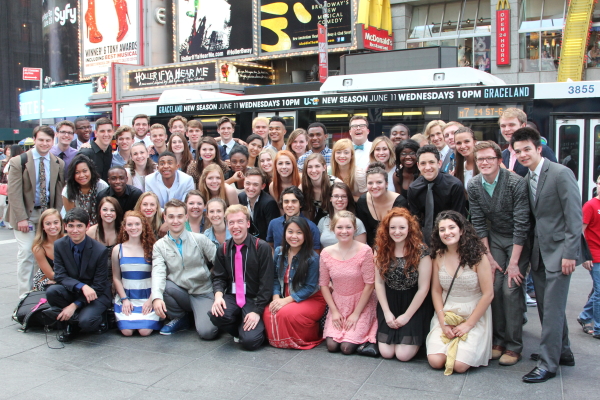 The 2014 Jimmy Awards finalists take in Times Square.
