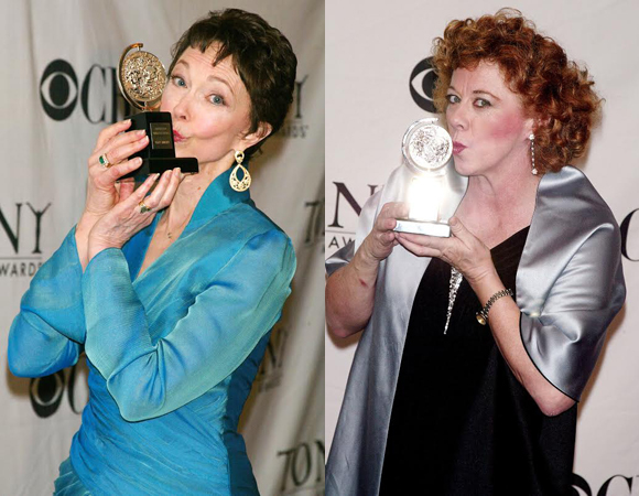 Deanna Dunagan and Rondi Reed with their Tony Awards in 2008.