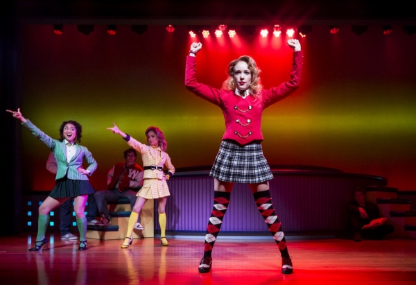 Alice Lee, Elle McLemore, and Jessica Keenan Wynn in Heathers: The Musical, directed by Andy Fickman, at New World Stages.