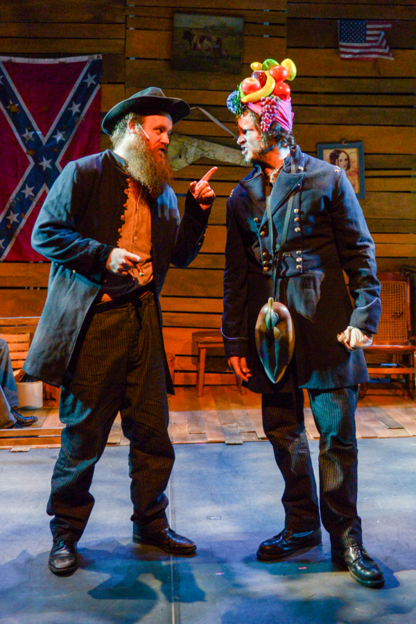 Paul Whitty and Michael Abbott, Jr. star in Bayonets of Angst, directed by Michael Lluberes, at The Pershing Square Signature Center as part of the 2014 New York Musical Theatre Festival. 