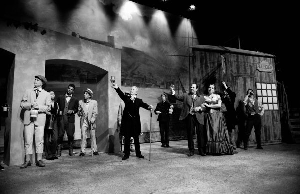 The cast of The Taming of the Shrew, directed by Thomas G. Waites, at Baruch Performing Arts Center.