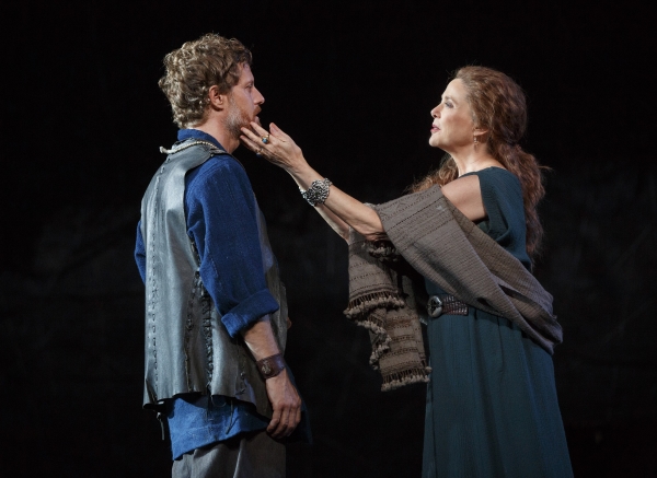 Eric Sheffer Stevens and Annette Bening in The Public Theater&#39;s free Shakespeare in the Park production of King Lear, directed by Daniel Sullivan, at the Delacorte Theater in Central Park.