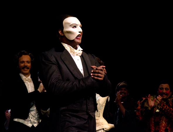 Norm Lewis, Broadway&#39;s newest Phantom, dons the legendary white mask.
