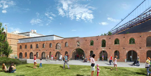 An image of the Tobacco Warehouse in Brooklyn Bridge Park where St. Ann&#39;s will take up residency in the fall of 2015.