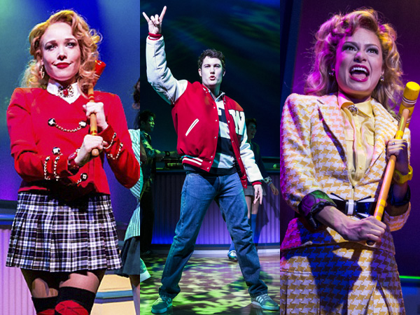 Jessica Keenan Wynn, Jon Eidson, and Elle McLemore play three of the popular kids of Westerburg High in Kevin Murphy &amp; Laurence O&#39;Keefe&#39;s Heathers: The Musical, directed by Andy Fickman, at New World Stages.