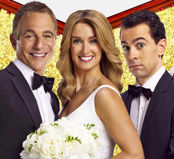 Tony Danza, Brynn O&#39;Malley, and Rob McClure star in Jason Robert Brown and Andrew Bergman&#39;s Honeymoon in Vegas at the Brooks Atkinson Theatre.