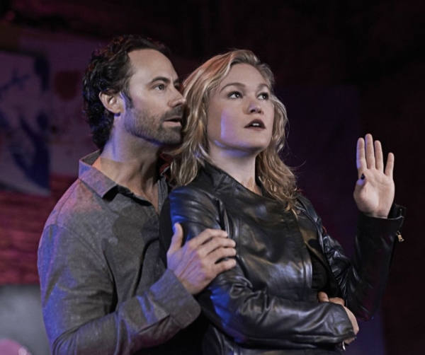 James Wirt as Bruce and Julia Stiles as Sue in Scott Organ&#39;s Phoenix, directed by Jennifer DeLia, at the Cherry Lane Theatre.