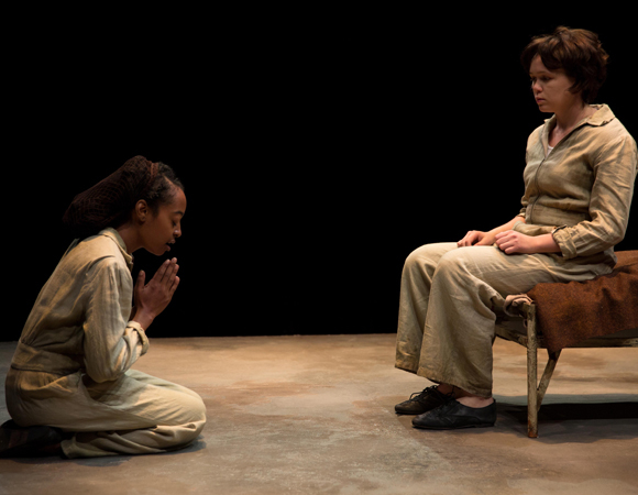 Trae Harris as Young Jamie and Emily Skeggs as Young Dee in Naomi Wallace&#39;s And I And Silence, directed by Caitlin McLeod, at Signature Theatre.