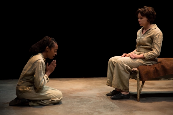 Trae Harris as Young Jamie and Emily Skeggs as Young Dee in Signature Theatre Company&#39;s production of Naomi Wallace&#39;s And I and Silence, directed by Caitlin McLeod, at the Pershing Square Signature Center.