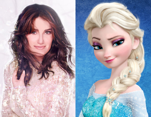 Cover art for Idina Menzel&#39;s upcoming album Holiday Wishes and her character Elsa from Disney&#39;s Frozen