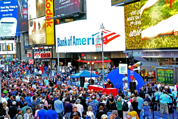 A moment from the 2012 Broadway Flea Market in Times Square.