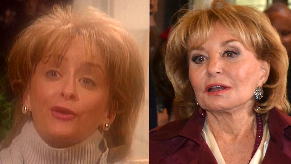 Rachel Dratch as Barbara Walters (left) vs. actual Barbara Walters.