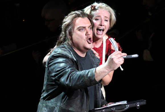 Bryn Terfel and Emma Thompson in the Lincoln Center production of Sweeney Todd, directed by Lonny Price.
