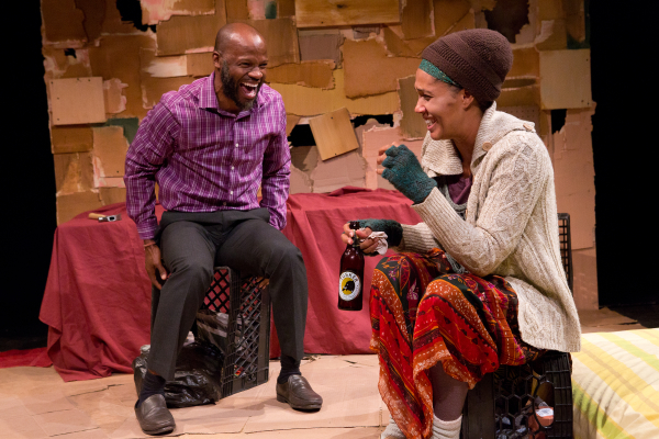 Yusef Miller and Zoey Martinson in Ndebele Funeral, directed by Awoye Timpo, at 59E59 Theaters.