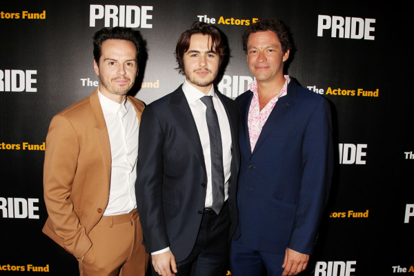 Pride stars Andrew Scott, Ben Schnetzer, and Dominic West at a screening of the new film at the Ziegfeld Theatre.