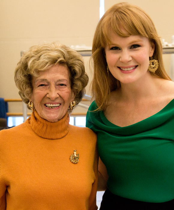 Can-Can star Kate Baldwin (right), with Lilo, who originated Baldwin&#39;s role in the 1953 Broadway production of the musical.