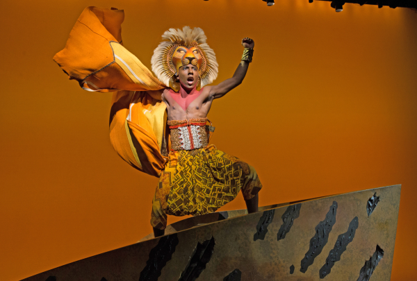 Aaron Nelson in scene from The Lion King on Broadway.
