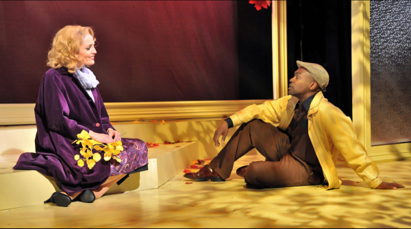 Jennifer Ellis as Cathy and Maurice Emmanuel as Raymond in Far From Heaven, directed by Scott Edmiston at Boston&#39;s SpeakEasy Stage Company.