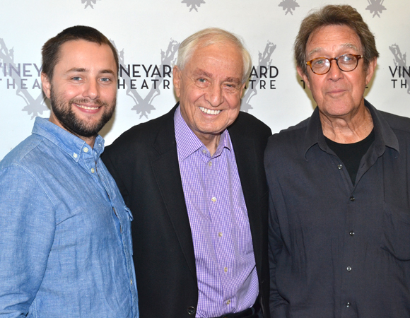 Director Garry Marshall (center) with his Billy &amp; Ray stars Vincent Kartheiser (left) and Larry Pine.