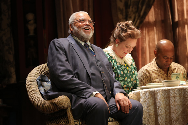 James Earl Jones leads a cast that includes Kristine Nielsen and Marc Damon Johnson in George S. Kaufman and Moss Hart&#39;s You Can't Take It With You, directed by Scott Ellis, at the Longacre Theatre. 