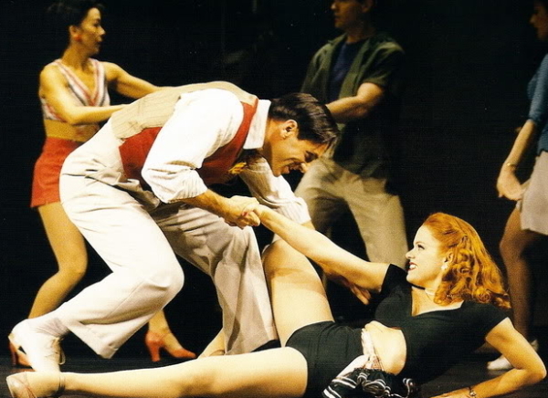 Michael Berresse with Amy Spanger in his Tony-nominated role of Bill Calhoun in the 1999 revival of Kiss Me, Kate.