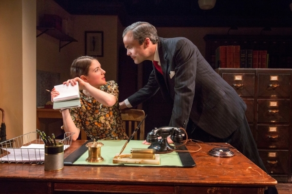 Elise Kibler and Stephen Plunkett in John Van Druten&#39;s London Wall, directed by Davis McCallum, at the Mint Theater — the first of several off-Broadway shows to be broadcast on Channel Thirteen this fall. 