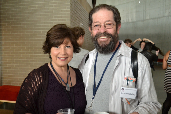 Ann Arvia (Golde) and Jonathan Hadary (Tevye) at the meet and greet for Fiddler on the Roof at Arena Stage at the Mead Center for American Theater.