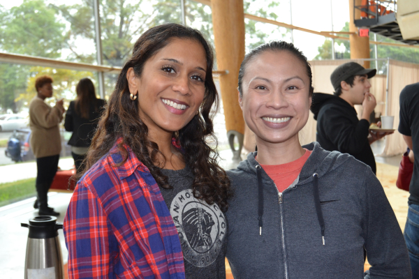 Cast members Lynette Rathnam and Tuyet Pham at the meet and greet for Our War at Arena Stage at the Mead Center for American Theater.