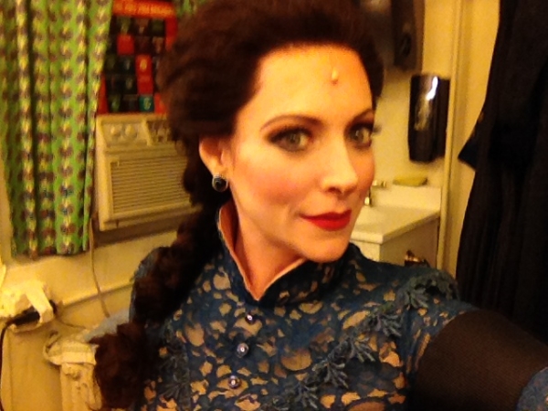 Pamela Bobb dressed to go on as Phoebe D&#39;Ysquith in Broadway&#39;s A Gentleman&#39;s Guide to Love and Murder.