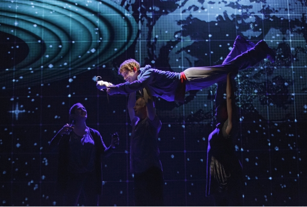 Alex Sharp as Christopher Boone in The Curious Incident of the Dog in the Night-Time, directed by Marianne Elliott, at Broadway&#39;s Barrymore Theatre.