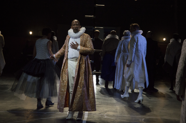 Reg E. Cathey leads the cast of Shakespeare&#39;s Tempest, directed by Karin Coonrod with original music by Elizabeth Swados, at La MaMa&#39;s Ellen Stewart Theatre.