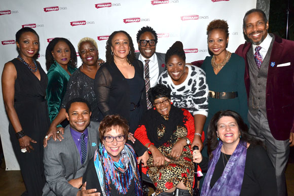 Billy Porter and his family (center) with the cast and creative team of While I Yet Live.