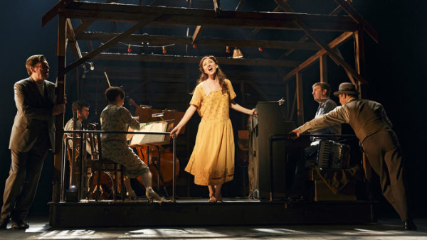 Carmen Cusack as Alice Murphy and the cast of Bright Star, directed by Walter Bobbie, at San Diego&#39;s Old Globe Theatre.