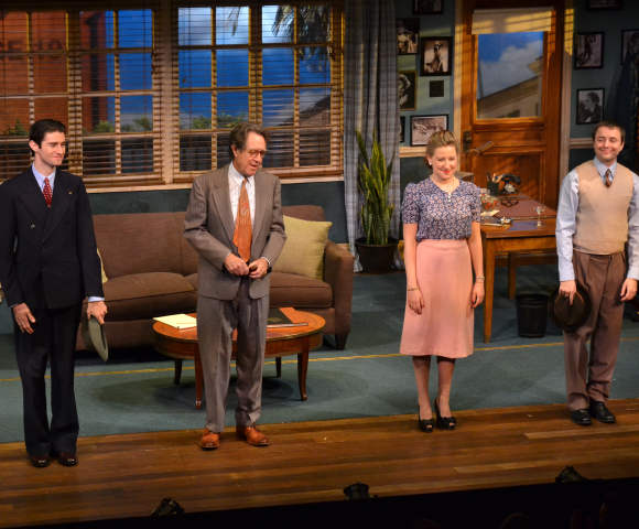 Drew Gehling, Larry Pine, Sophie von Haselberg, and Vincent Kartheiser take their curtain call on the opening night of Billy &amp; Ray at the Vineyard Theatre.