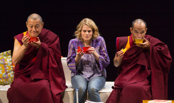 Celia Keenan-Bolger (center) with James Saito and Jon Norman Schneider in the Lincoln Center production of Sarah Ruhl&#39;s The Oldest Boy.
