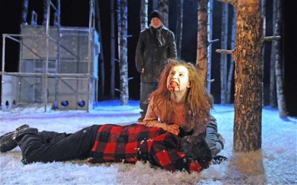 A moment from the West End production of Let the Right One In, directed by John Tiffany and associate directed by Steven Hoggett.