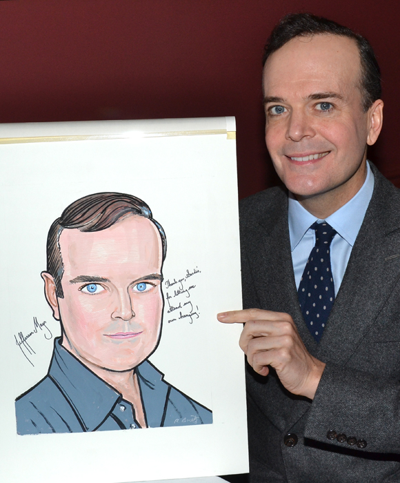 Jefferson Mays and his caricature, which is inscribed with &quot;Thank you, Sardi&#39;s, for letting me attend my own hanging!&quot;