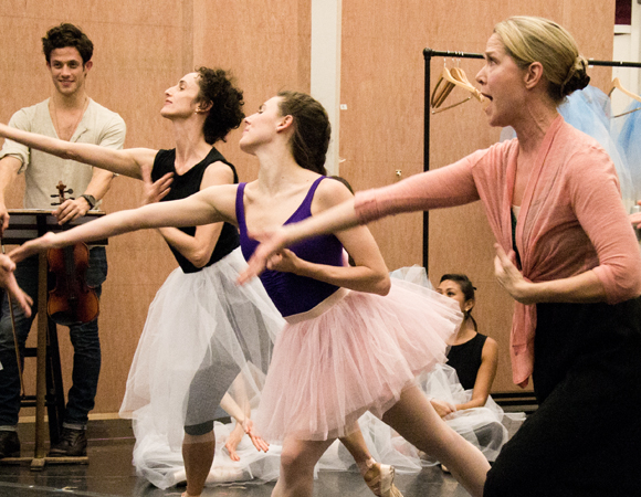 Tiler Peck and Rebecca Luker rehearse a number from Lynn Ahrens and Stephen Flaherty&#39;s new musical, Little Dancer.